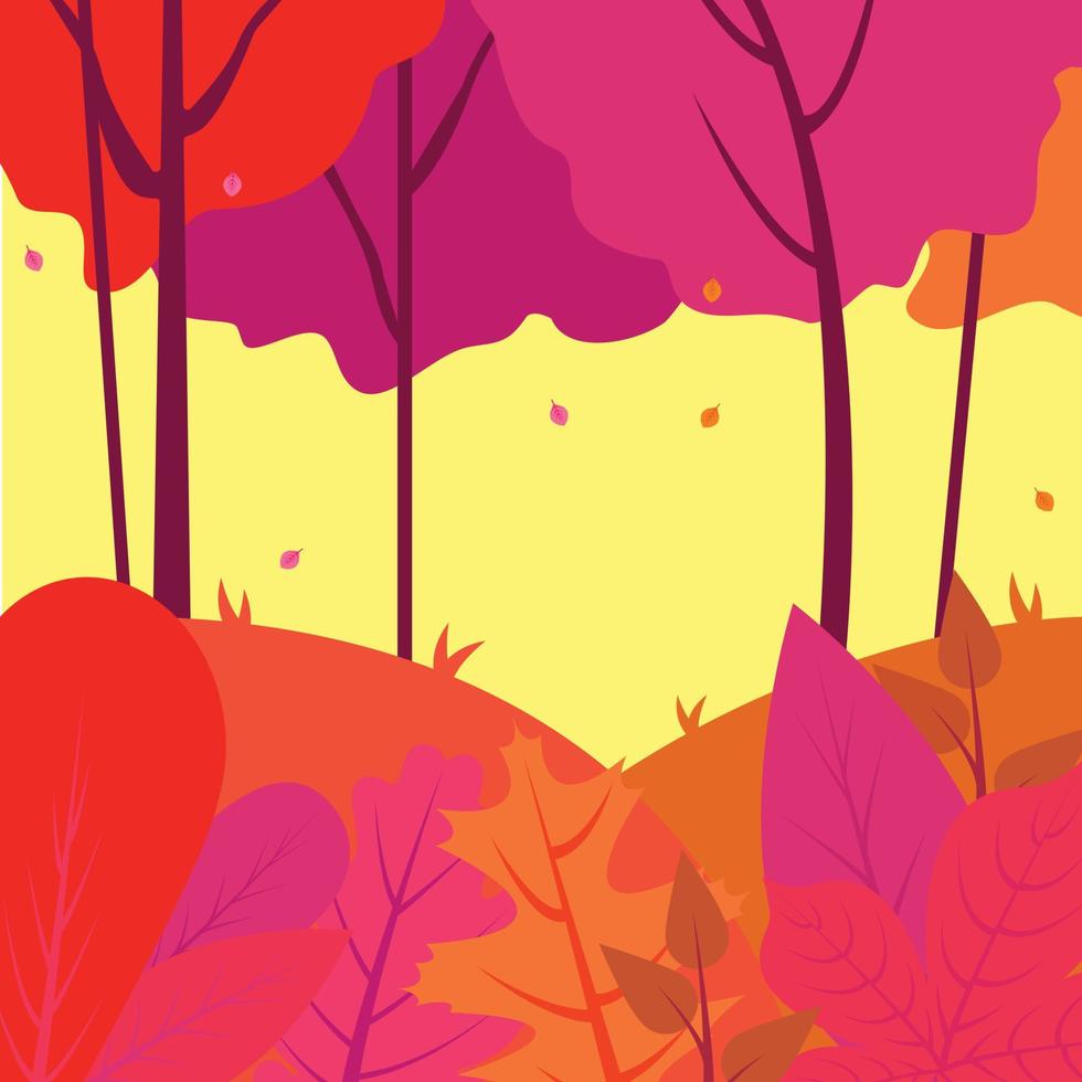 Vector illustration of a forest landscape, background with trees.