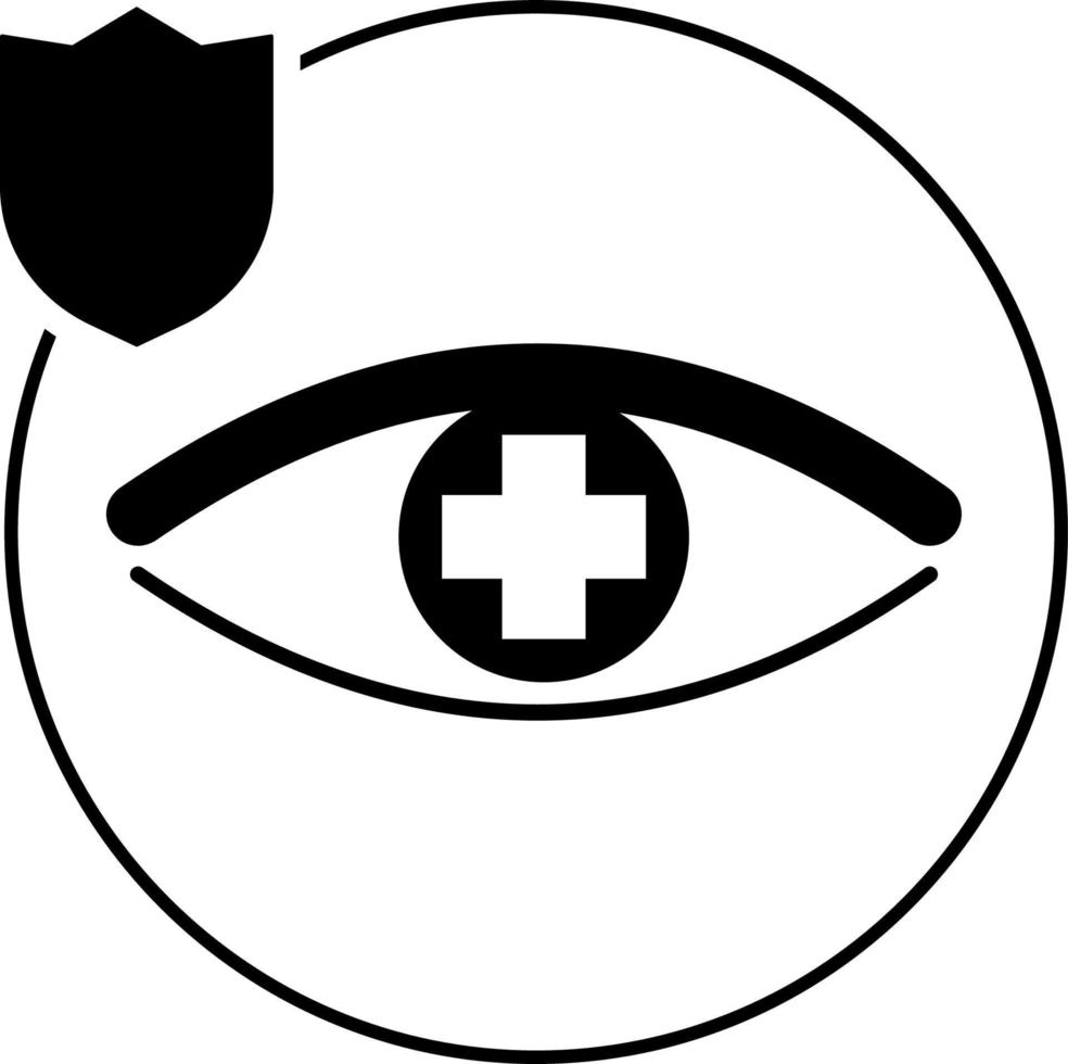 humano, seguro, salud, ojo icono ilustración aislado vector firmar símbolo - seguro icono vector negro - vector en blanco antecedentes