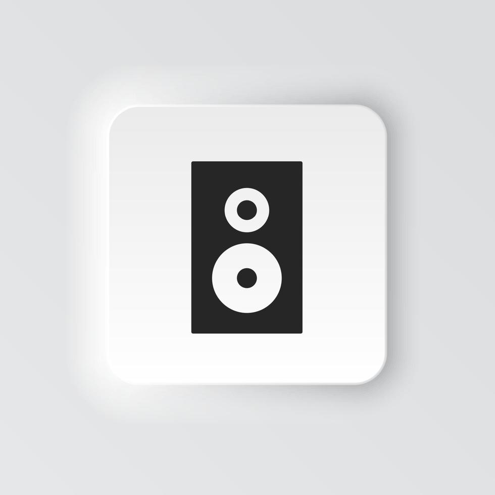 Rectangle button icon Speaker. Button banner Rectangle badge interface for application illustration on neomorphic style on white background vector