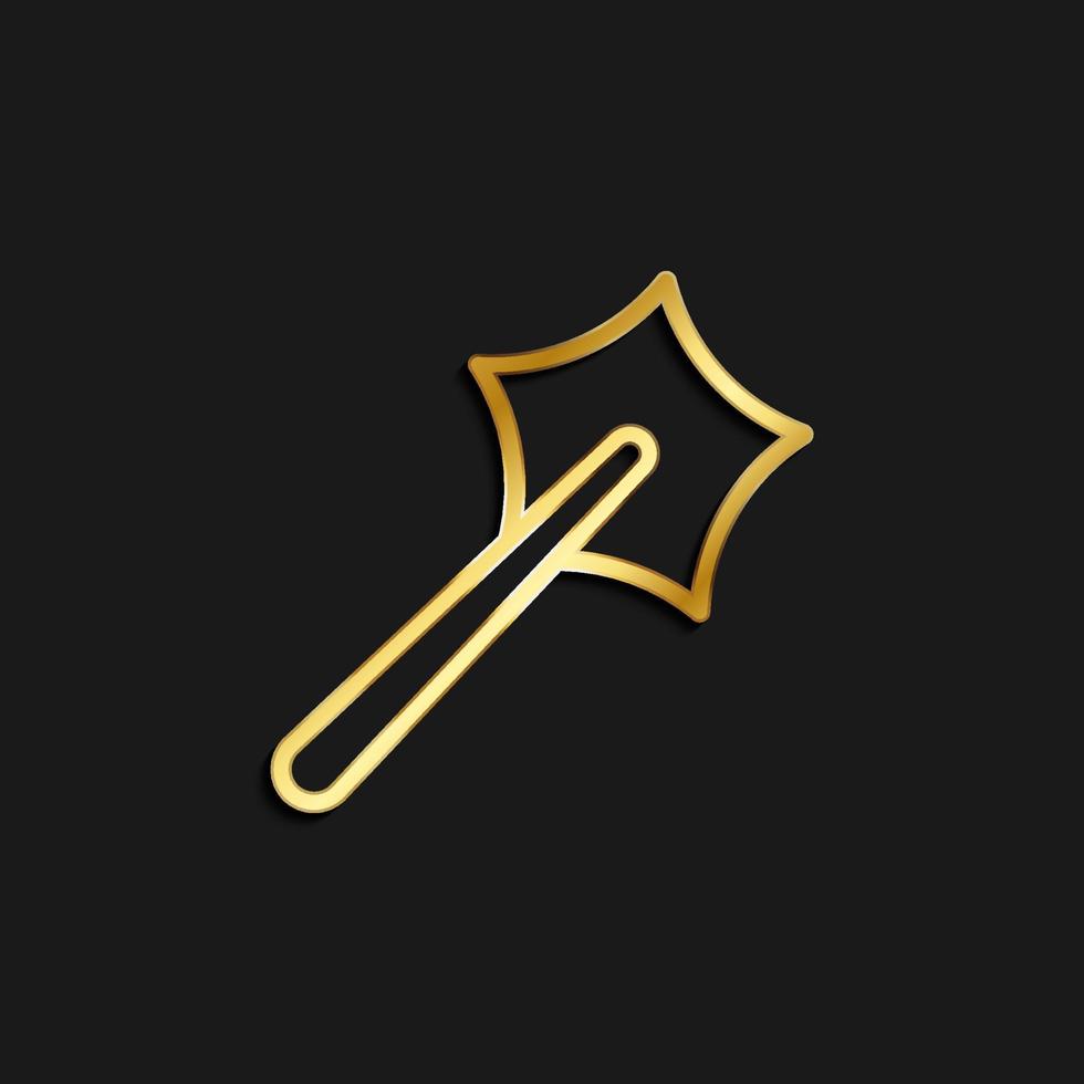 magic, wand, wizard gold icon. Vector illustration of golden dark background .