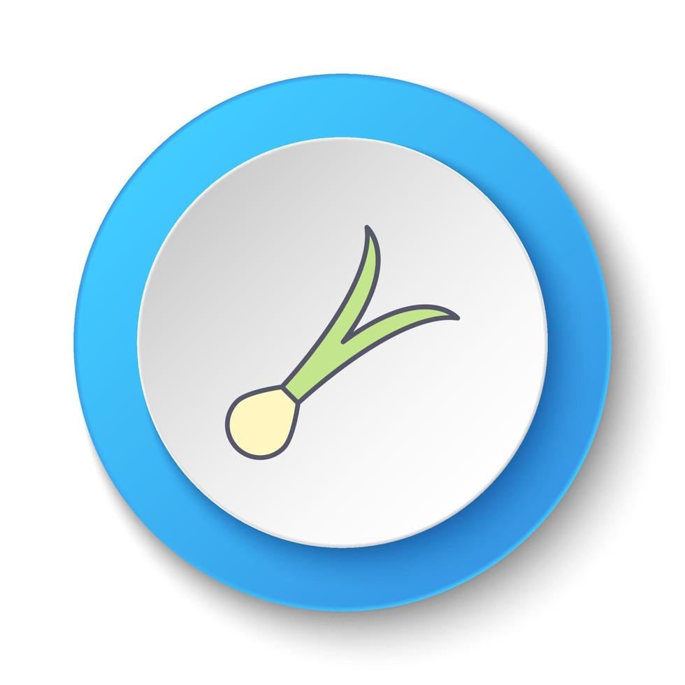 Round button for web icon, allium sativum. Button banner round, badge interface for application illustration on white background vector