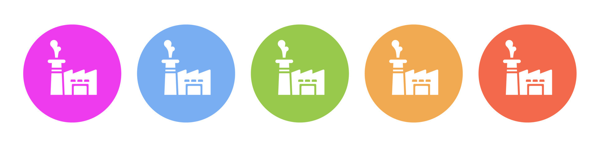 Multi colored icon Mass production factory. Button banner round badge ...