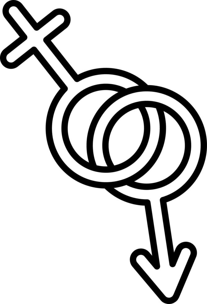 Female, gender, hetero vector icon on transparent background. Outline Female, gender, hetero vector icon