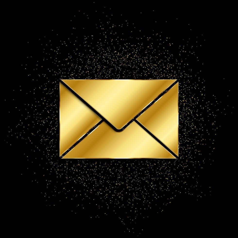 Letter gold, icon. Vector illustration of golden particle on gold vector background