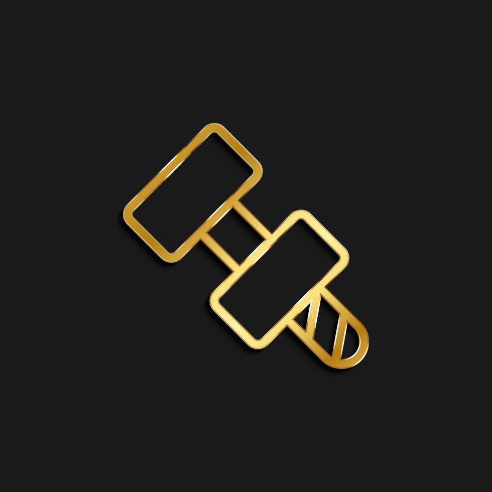 bolt, demale, nut gold icon. Vector illustration of golden dark background .