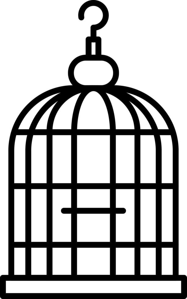 Cage, pet, shop vector icon on transparent background. Outline Cage, pet, shop vector icon