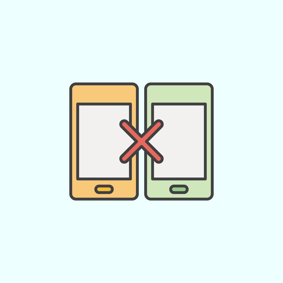 phone, sync, remove color vector icon, vector illustration on white background
