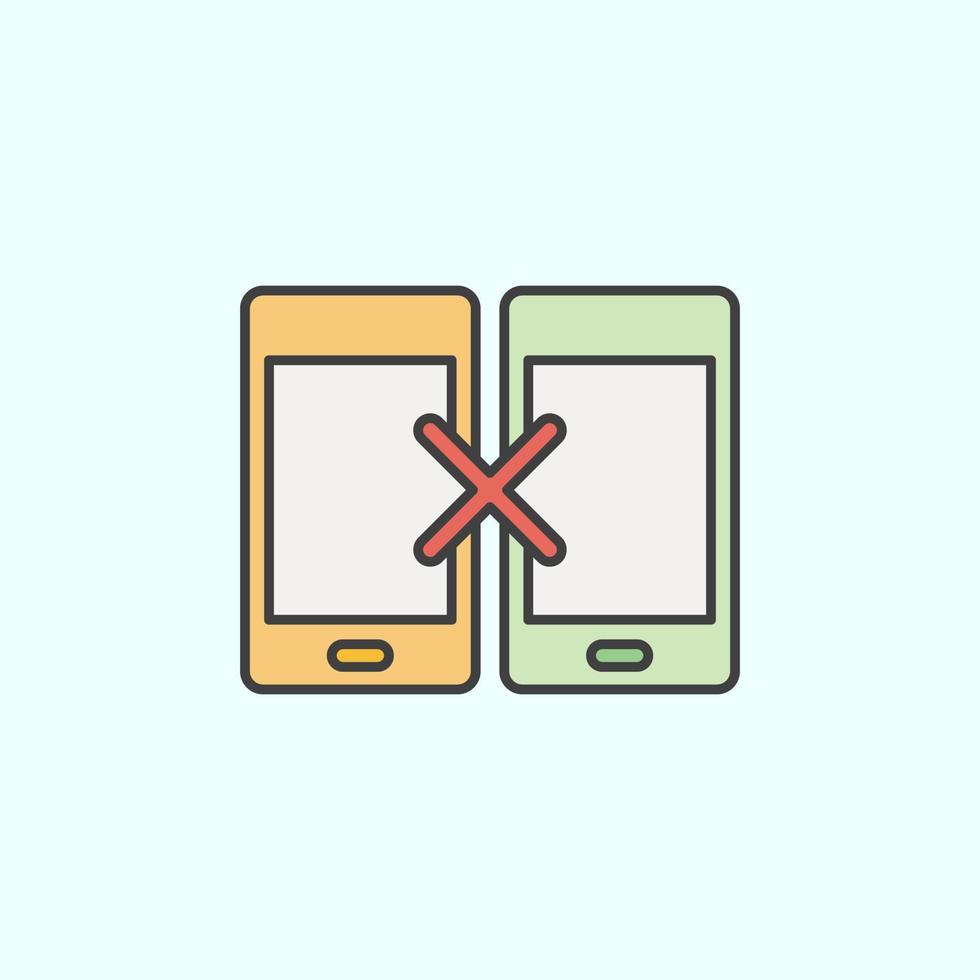 phone, sync, remove color vector icon, vector illustration on white background