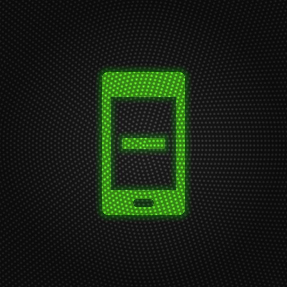 Phone, minimize, minus new technology vector icon. New mobile technology traffic light style vector illustration on white background