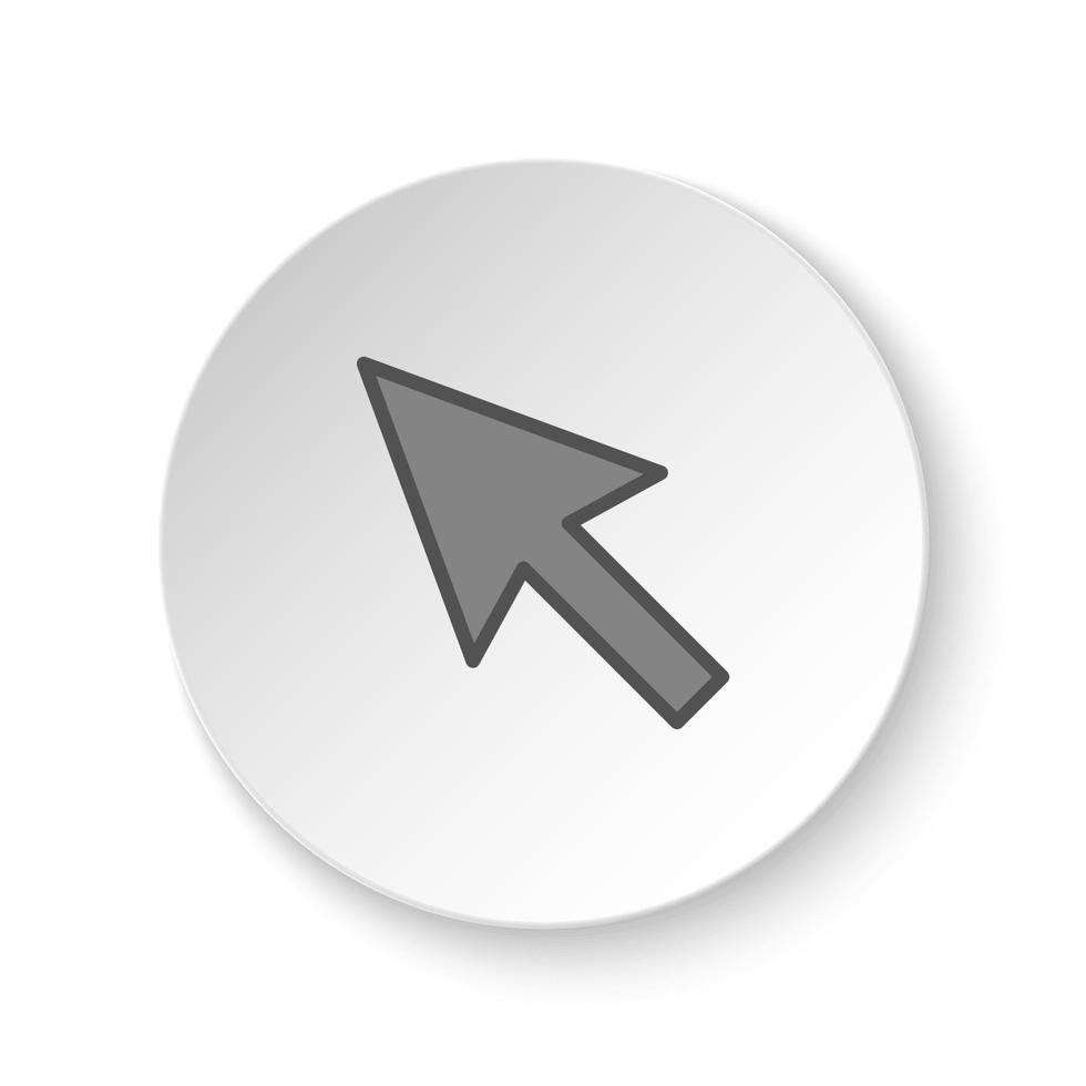 Round button for web icon, cursore. Button banner round, badge interface for application illustration on white background vector