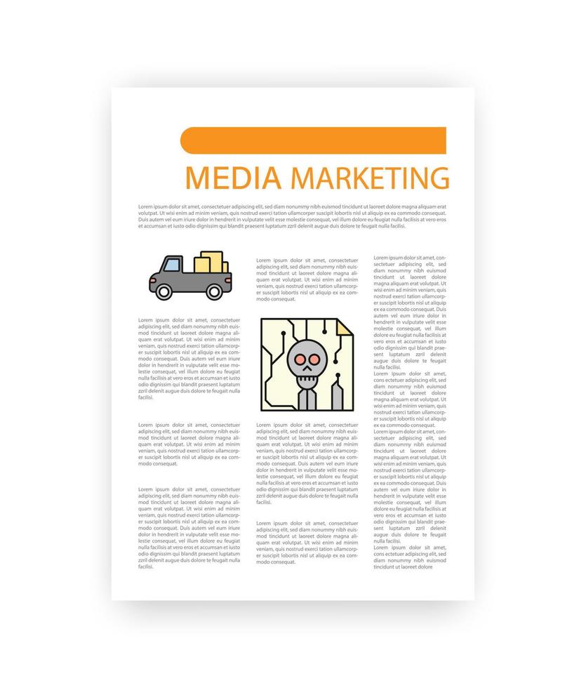 medios de comunicación márketing íconos negocio a4 documentación plantillas. vector