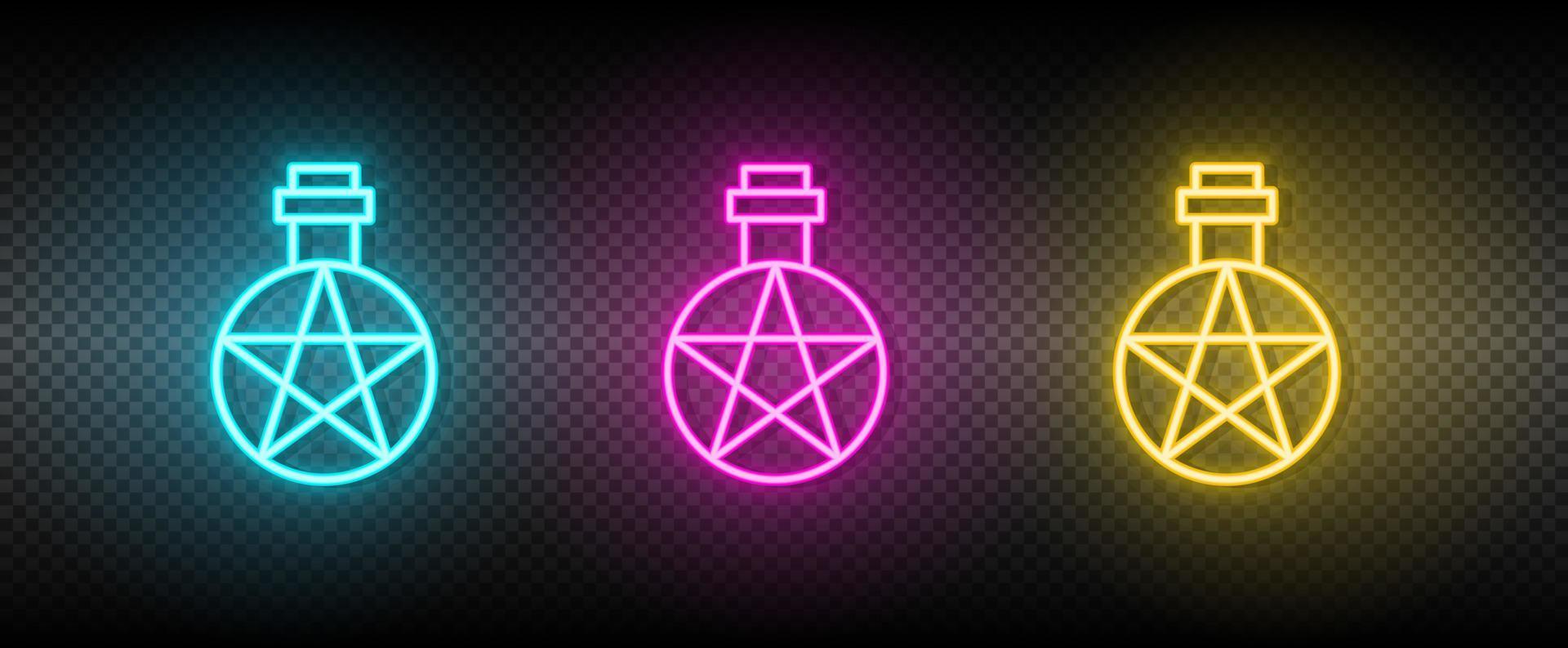 Alchemy symbol neon vector icon.