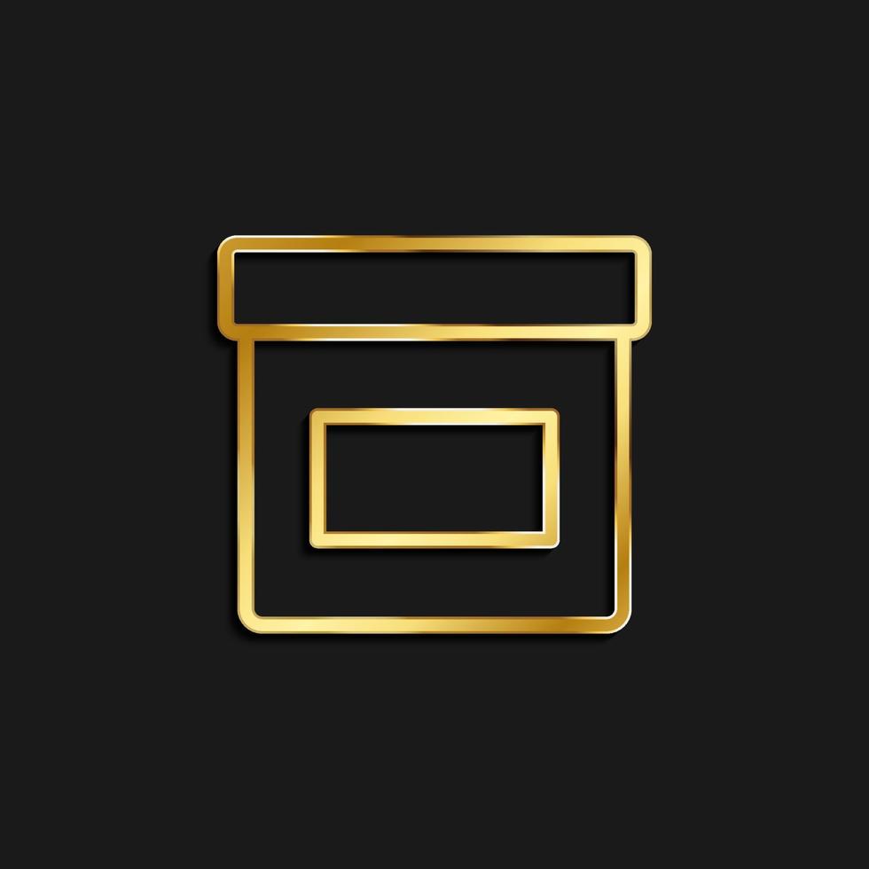 dye, jar, pot gold icon. Vector illustration of golden dark background .