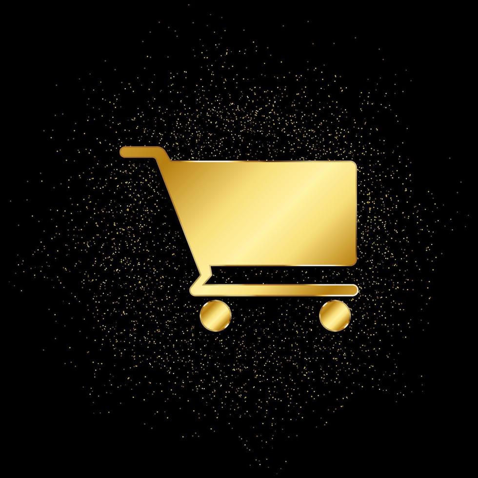 Basket gold, icon. Vector illustration of golden particle on gold vector background