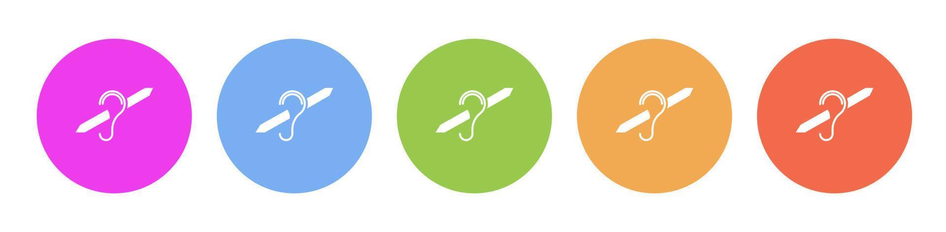 Multi colored flat icons on round backgrounds. Audition sign multicolor circle vector icon on white background