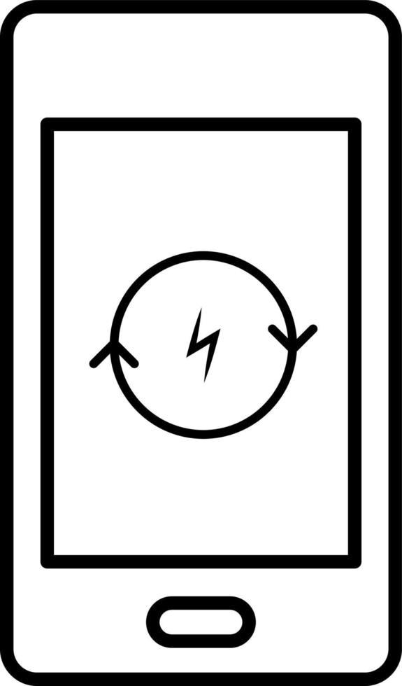 Line vector icon flash, charging, refresh. Outline vector icon on white background