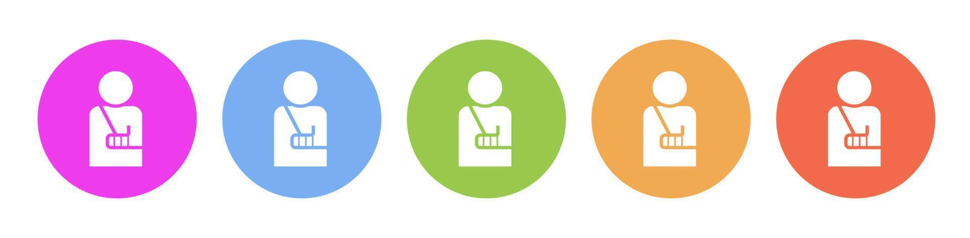 Multi colored icon Arm broken. Button banner round badge interface for application illustration on white background vector