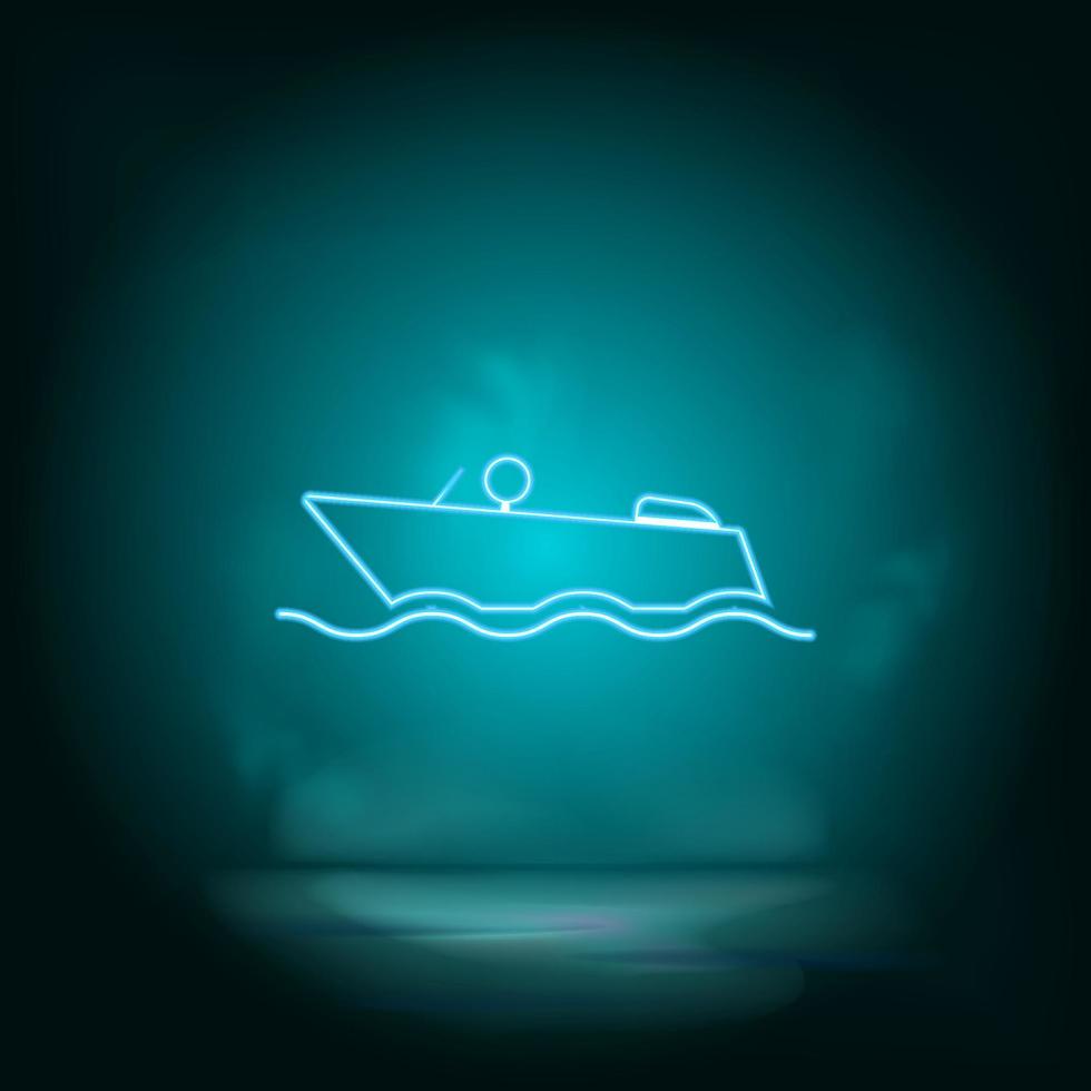 Boat blue neon vector icon. Simple element illustration from map and navigation concept. Boat blue neon vector icon. Real estate concept vector illustration. on white background