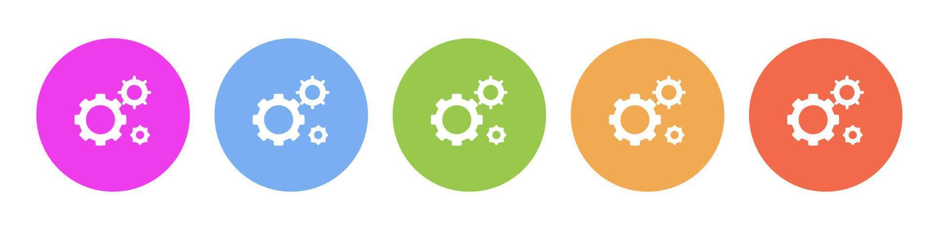 Multi colored icon Mass production settings. Button banner round badge interface for application illustration on white background vector