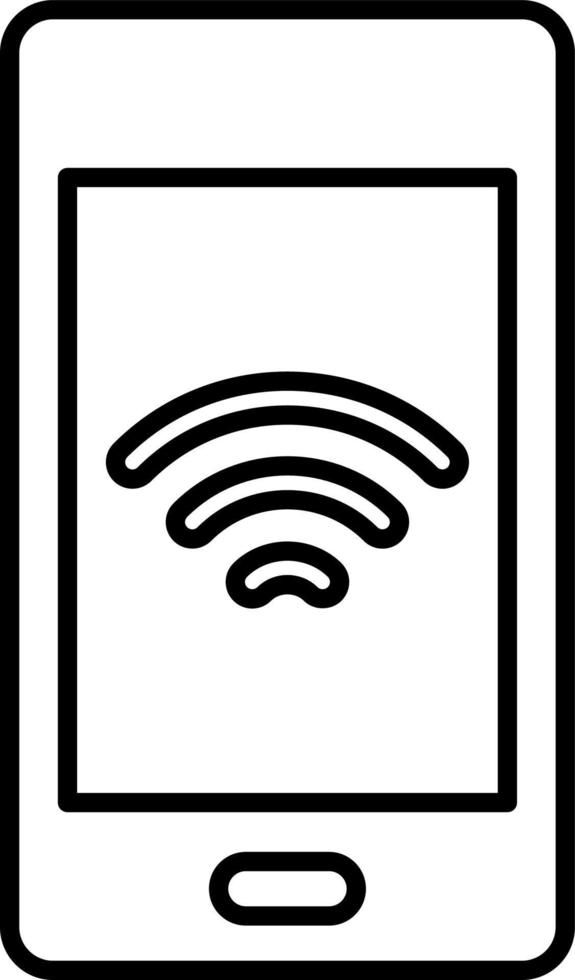 Line vector icon phone, signal. Outline vector icon on white background