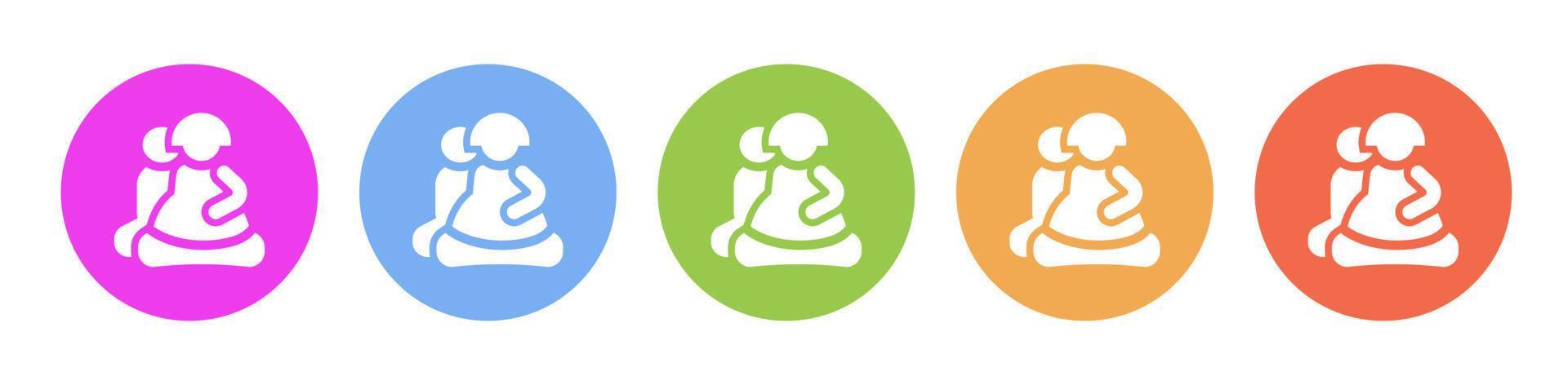 Multi colored icon Pregnant gym husband. Button banner round badge interface for application illustration on white background vector