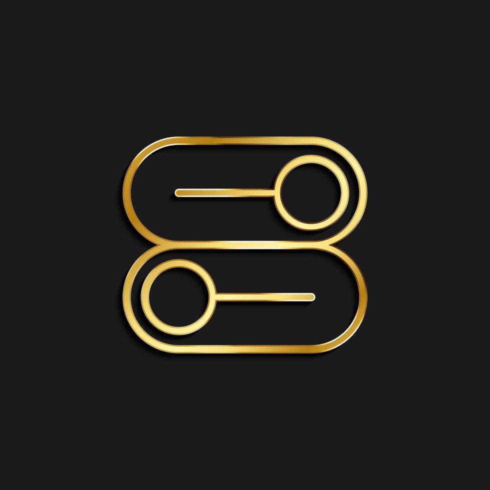 switch, switcher, options gold icon. Vector illustration of golden icon on dark background