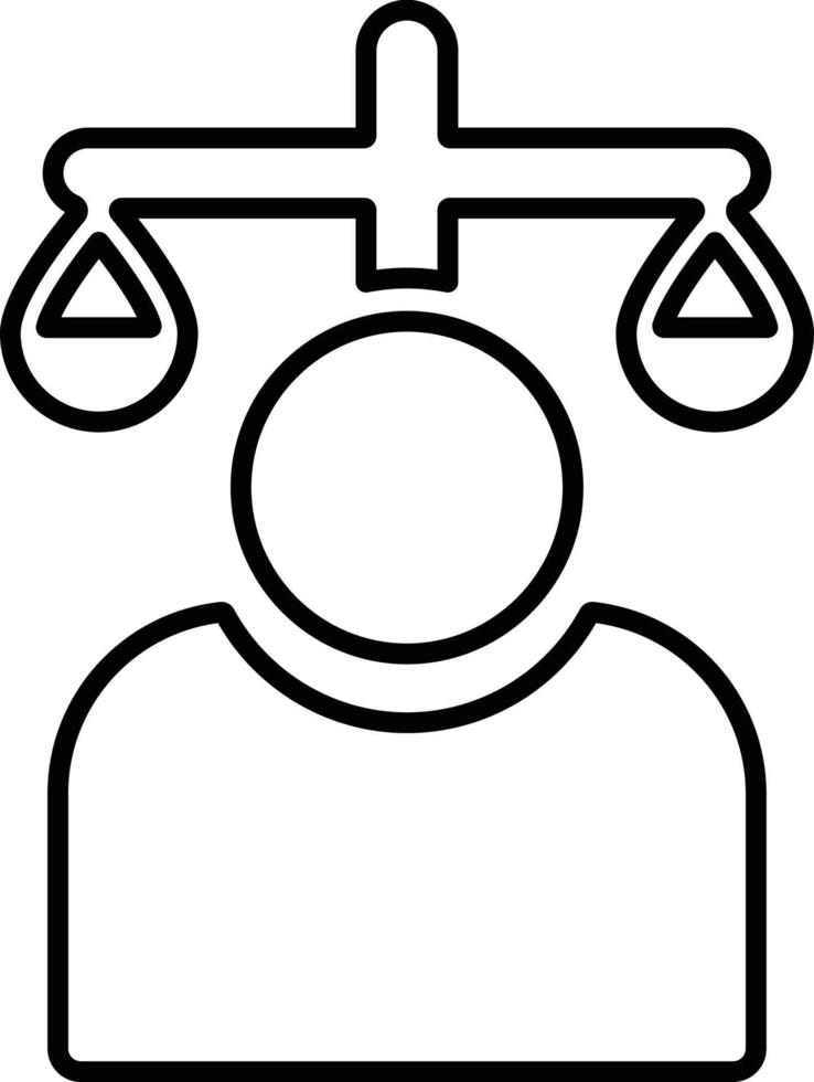 Line vector icon balance, user. Outline vector icon on white background