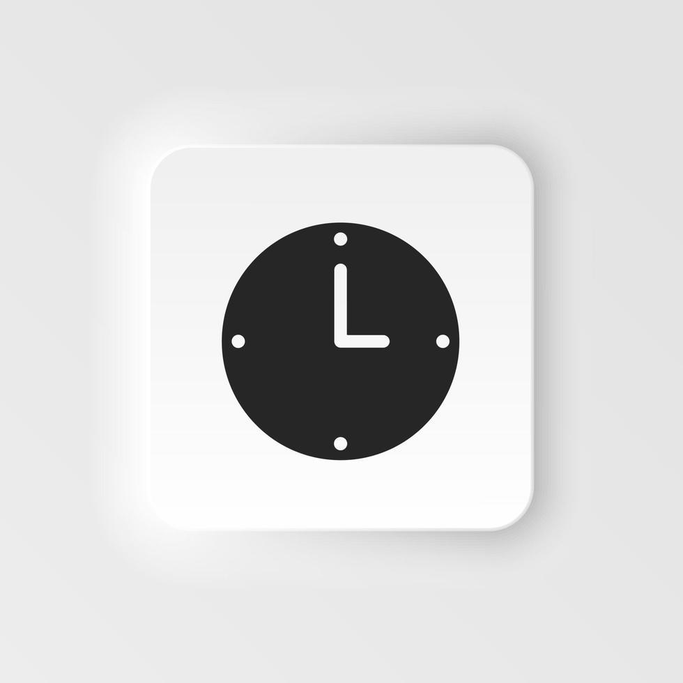 Clock, hour vector icon. Simple element neumorphic style illustration Clock, hour vector icon. Material concept vector illustration.