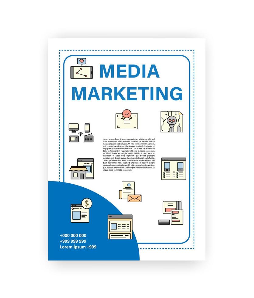 Media marketing icons business A4 documentation templates. vector