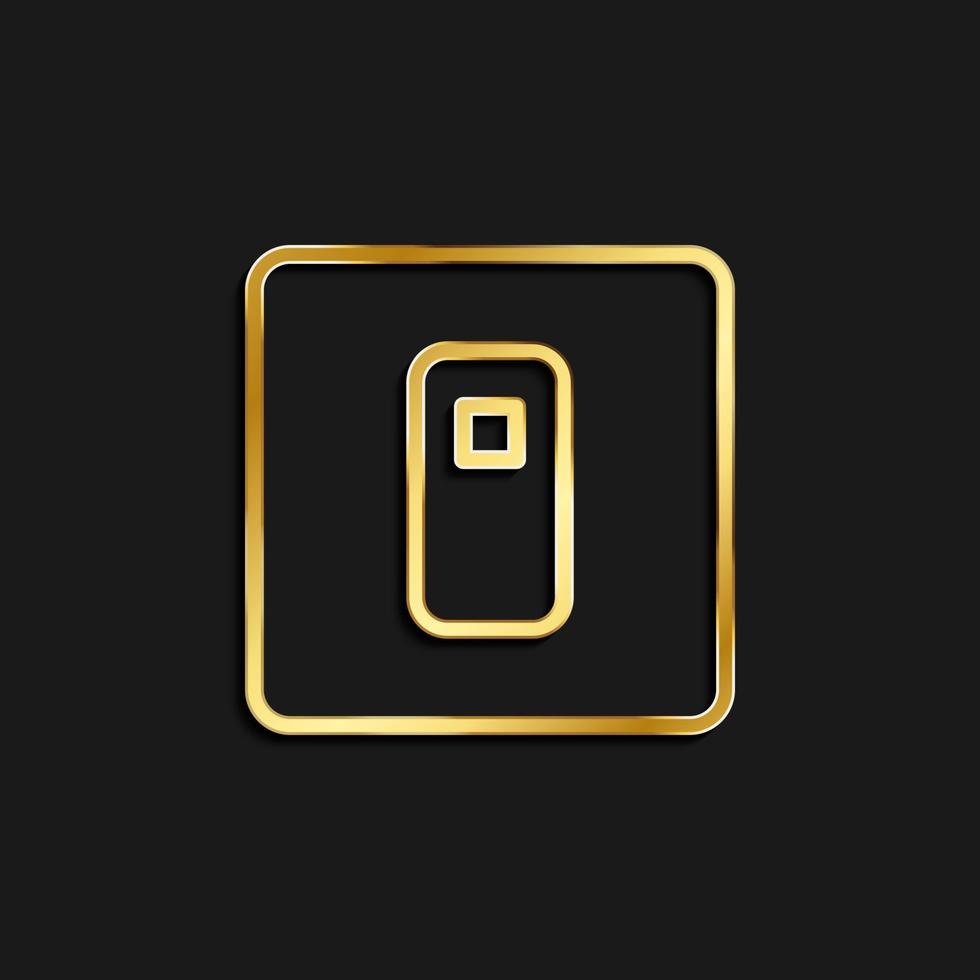 switch, switcher gold icon. Vector illustration of golden icon on dark background