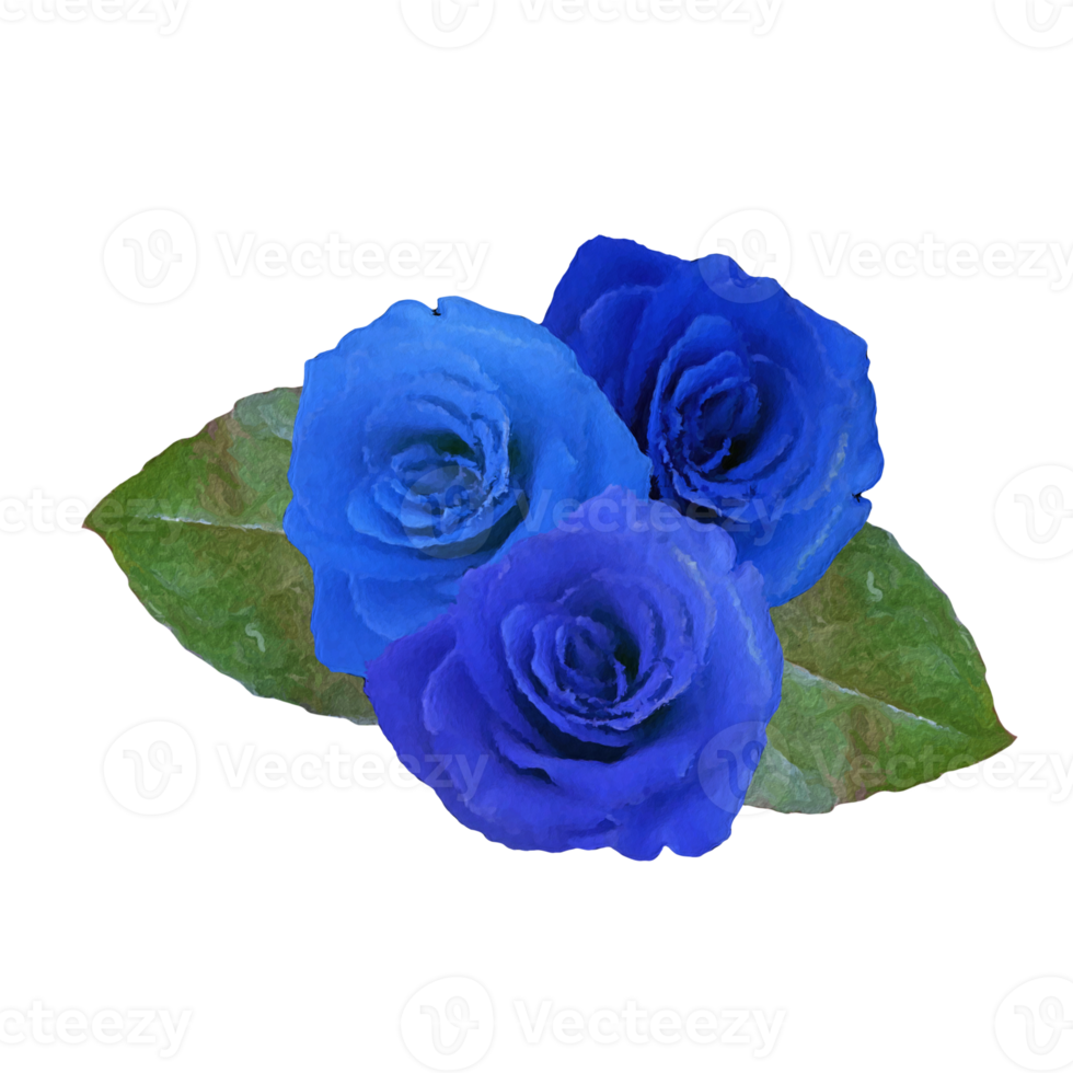 blå reste sig blomma element png