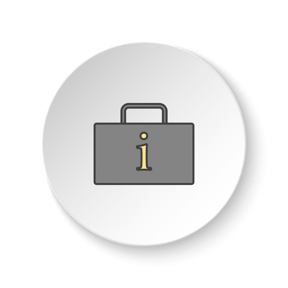Round button for web icon, Luggage information. Button banner round, badge interface for application illustration on white background vector
