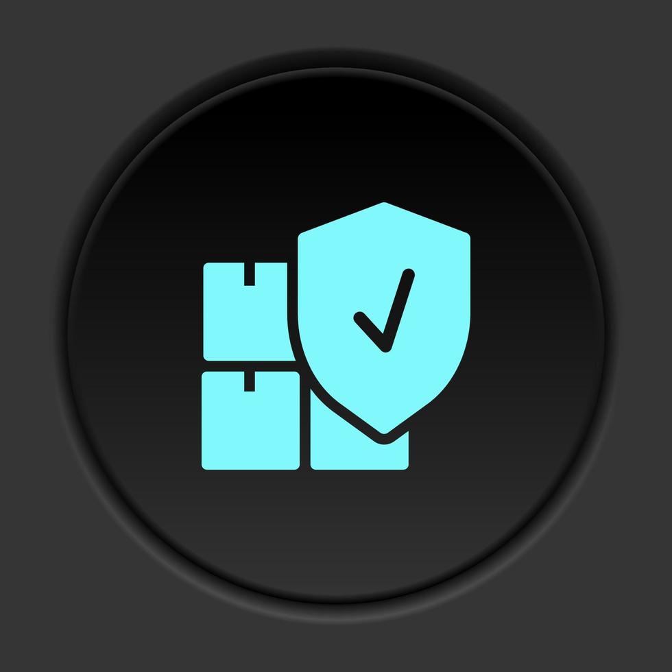 Dark button icon Mass production package. Button banner round badge interface for application illustration on darken background vector
