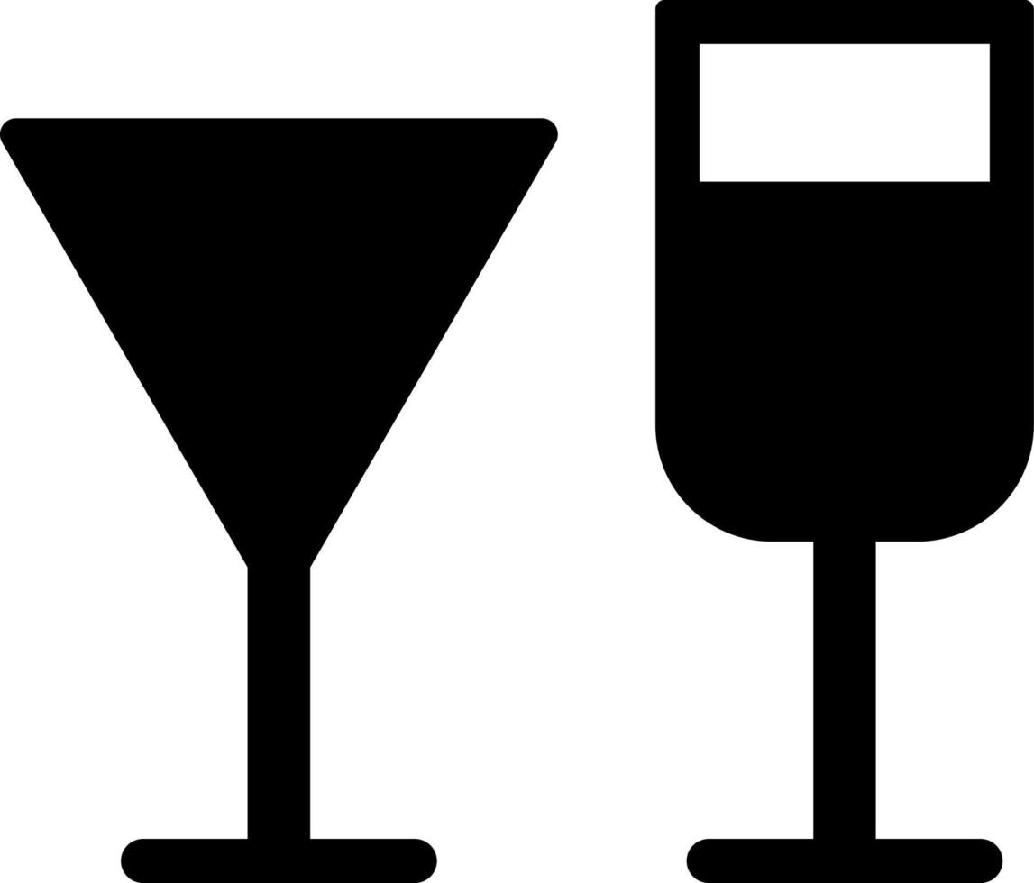 Wine glasses, icon. Element of simple icon for websites, web design, mobile app, infographics. Thick line icon for website design and development, app development on white background vector