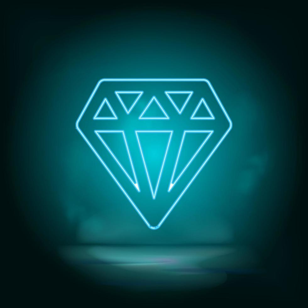 Diamond blue neon vector icon. Simple element illustration from map and navigation concept. Diamond blue neon vector icon. Real estate concept vector illustration. on white background