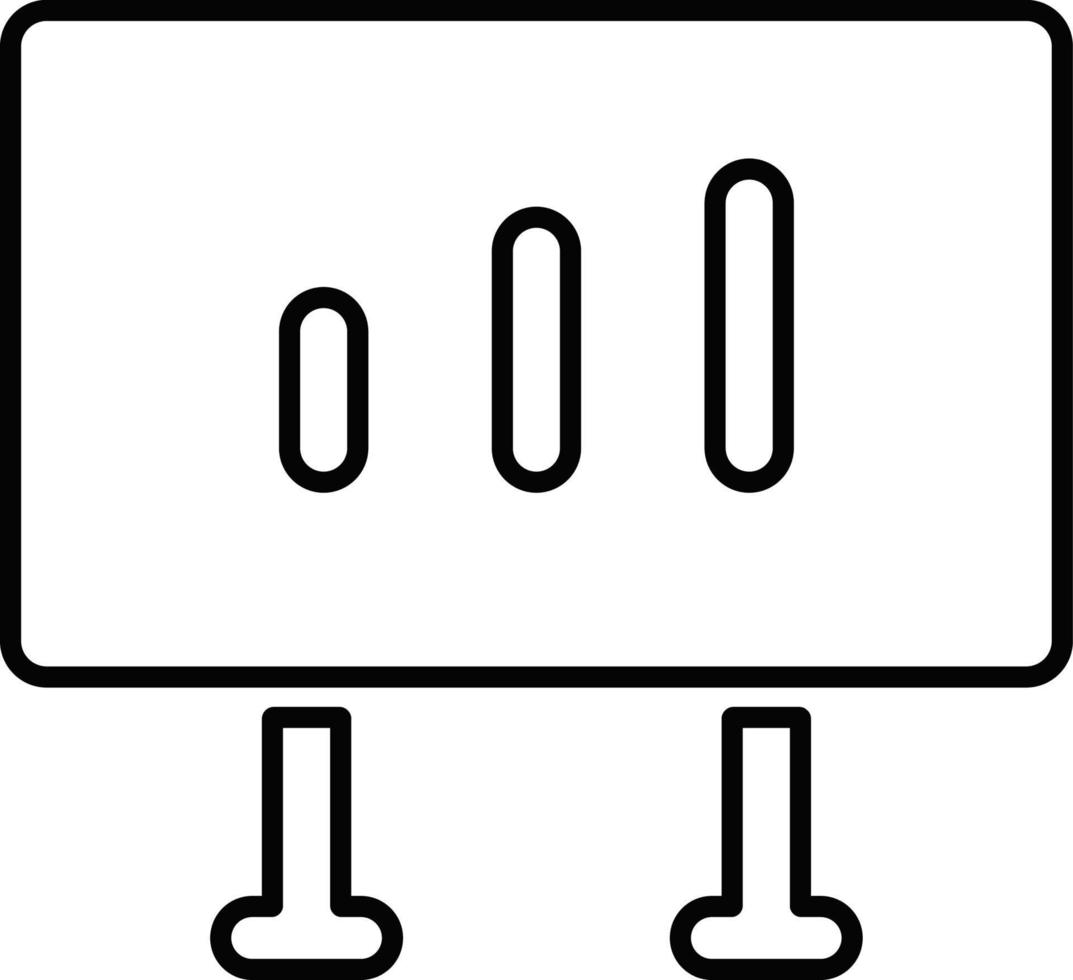 línea vector icono analítica, diagrama tablero. contorno vector icono en blanco antecedentes