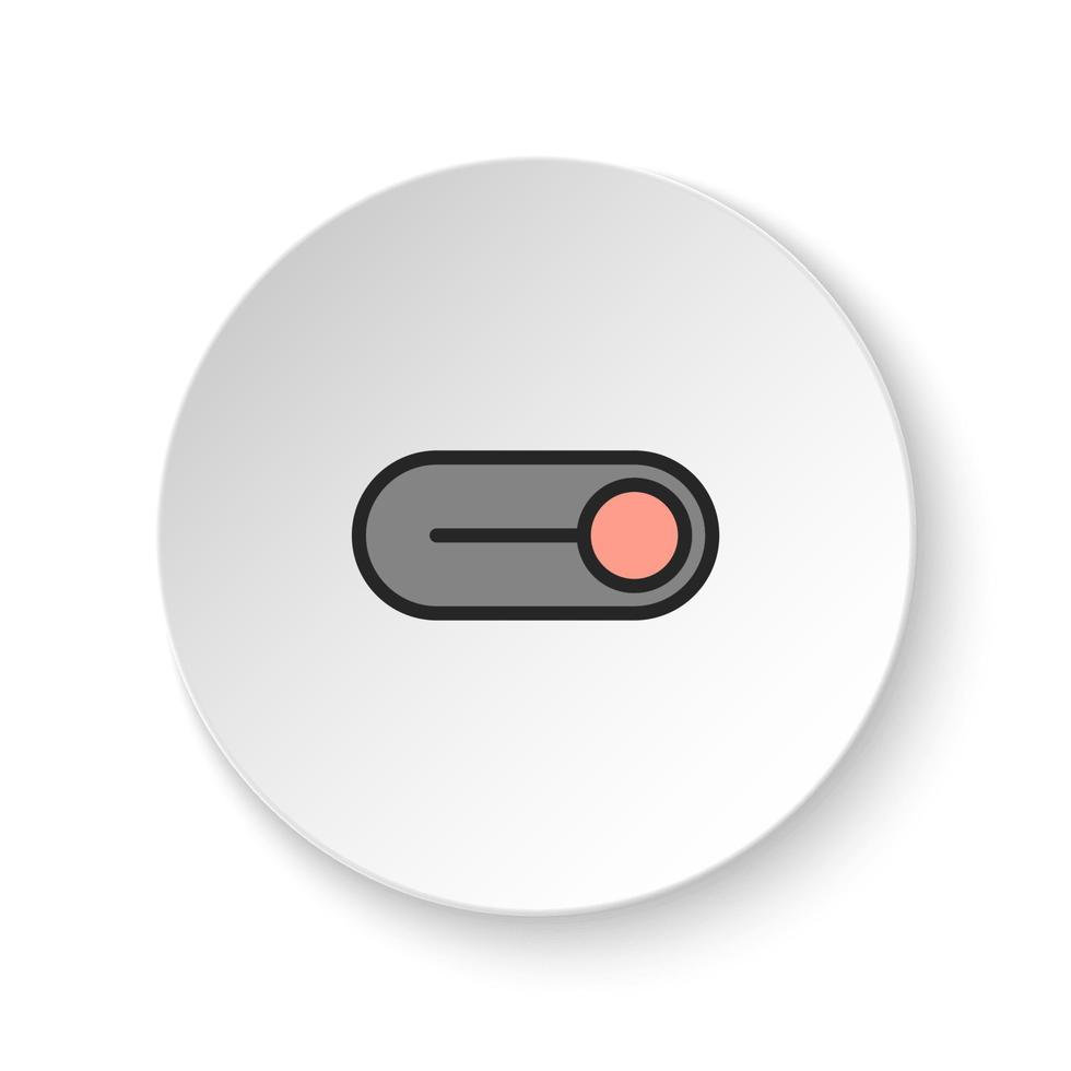 Round button for web icon, disabled, off, switch. Button banner round, badge interface for application illustration on white background vector