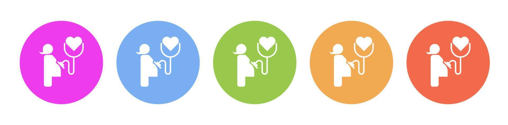 Multi colored icon Life pregnant medicine. Button banner round badge interface for application illustration on white background vector