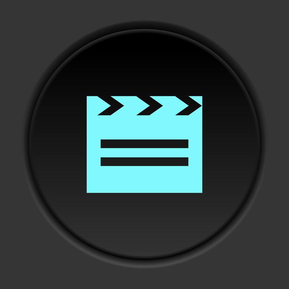 Round button icon Closed slate. Button banner round badge interface for application illustration on dark background vector