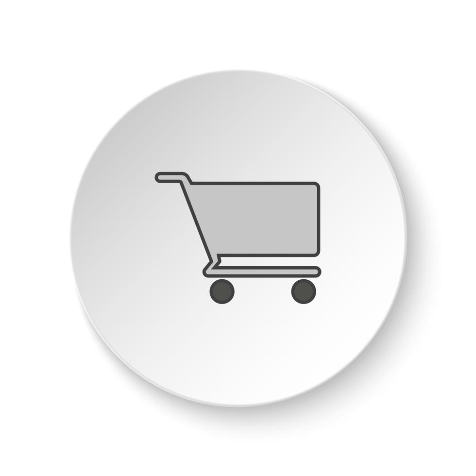 Round button for web icon, Basket. Button banner round, badge interface for application illustration on white background vector