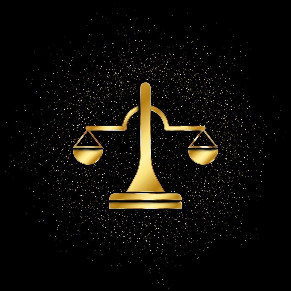 Balance gold, icon. Vector illustration of golden particle on gold vector background
