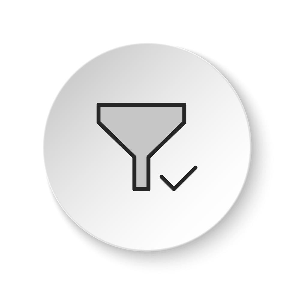 redondo botón para web icono, controlar, filtrar. botón bandera redondo, Insignia interfaz para solicitud ilustración en blanco antecedentes vector