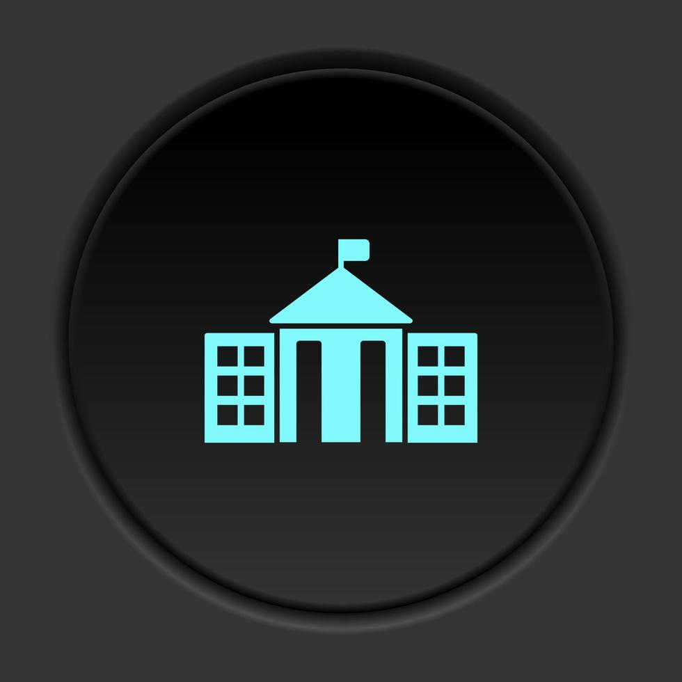 Round button icon City hall. Button banner round badge interface for application illustration on dark background vector