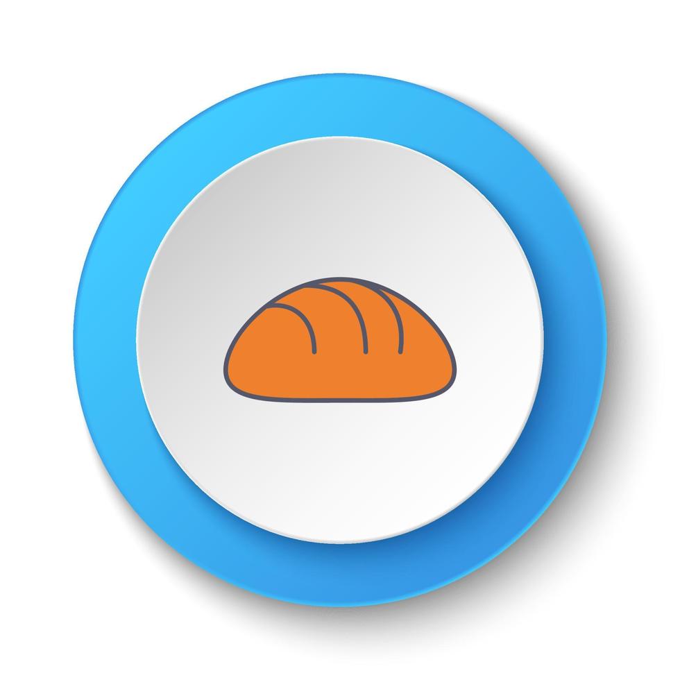 Round button for web icon, muffin, snacks. Button banner round, badge interface for application illustration on white background vector