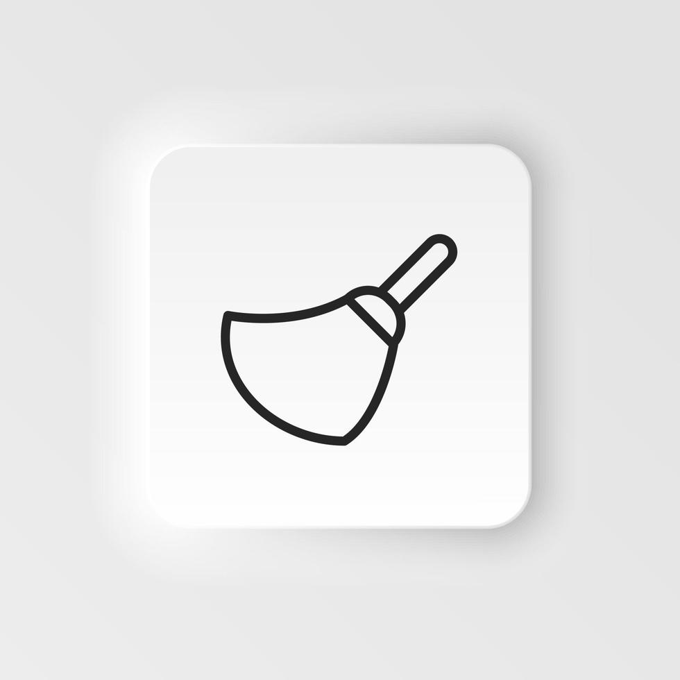 Clear, broom vector icon. Element of design tool for mobile concept and web apps vector. Thin neumorphic style vector icon for website design on neumorphism white background