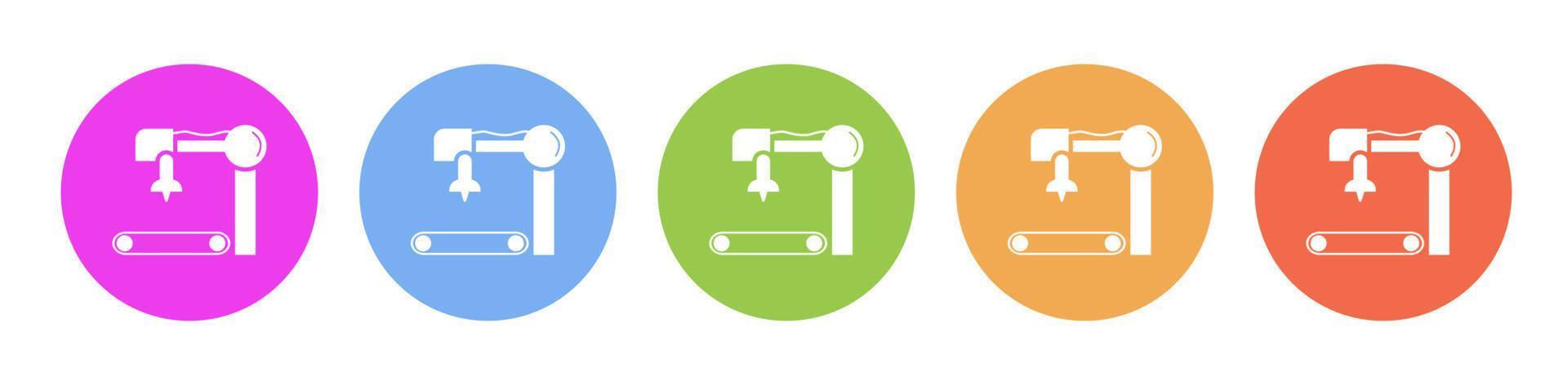 Multi colored icon Robot technology industry factory. Button banner round badge interface for application illustration on white background vector