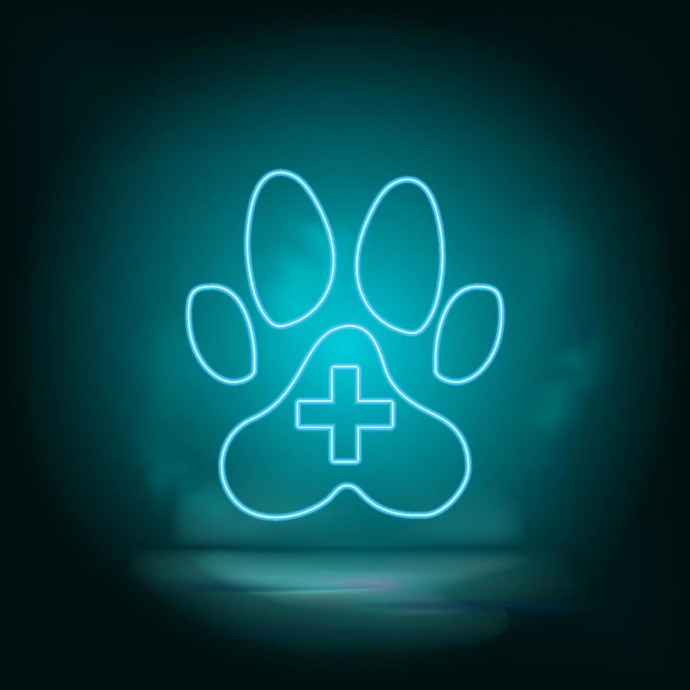 Veterinarian blue neon vector icon. Simple element illustration from map and navigation concept. Veterinarian blue neon vector icon. Real estate concept vector illustration. on white background