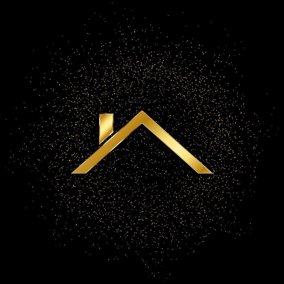 Roof gold, icon. Vector illustration of golden particle on gold vector background
