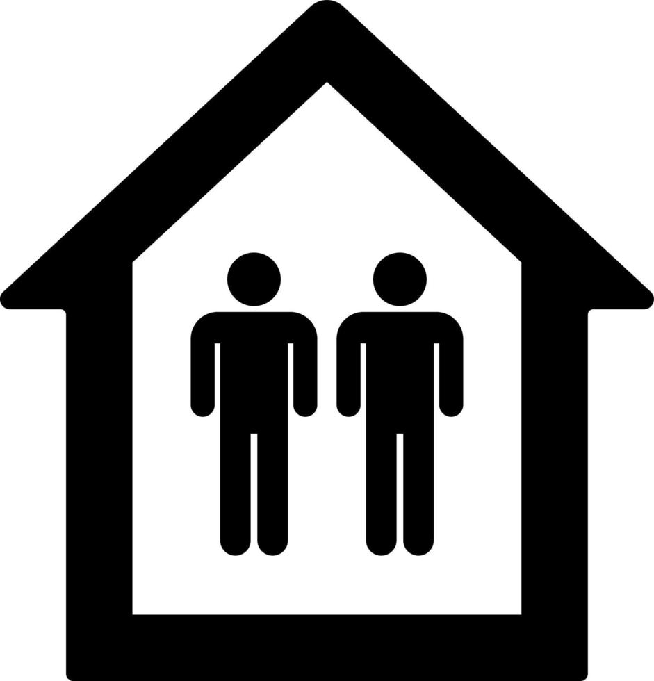 Mans in a house, icon. Element of simple icon for websites, web design, mobile app, infographics. Thick line icon for website design and development, app development on white background vector