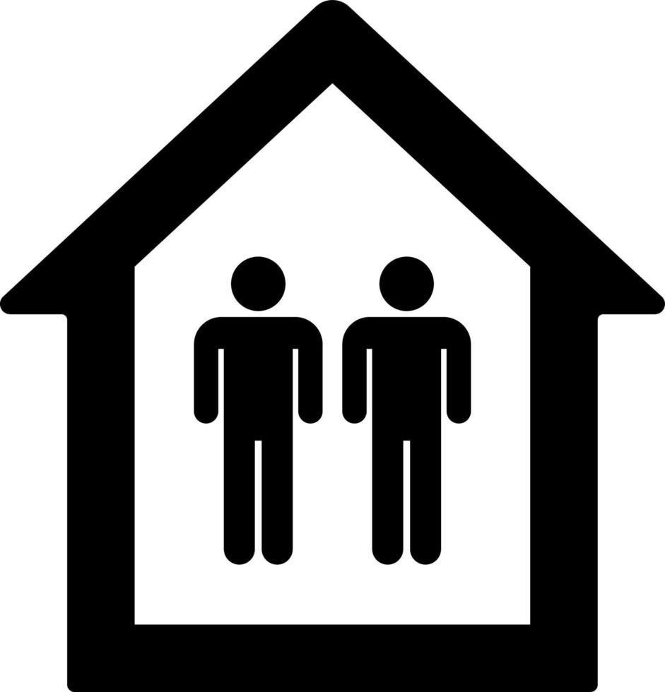 Mans in a house, icon. Element of simple icon for websites, web design, mobile app, infographics. Thick line icon for website design and development, app development on white background vector